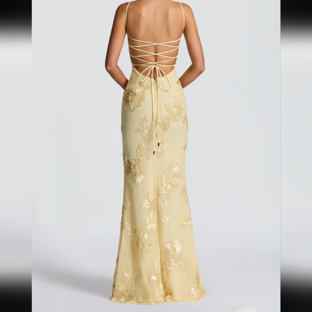 Babyboo Nefertiti Elegant Floral Shaped Ribon Embroidered Underwire Maxi Dress L - Picture 3 of 14